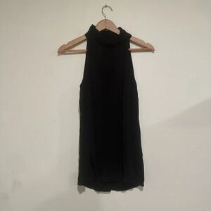 Sanctuary NWT Mock High Neck Black Tank Top Sheer Size Small